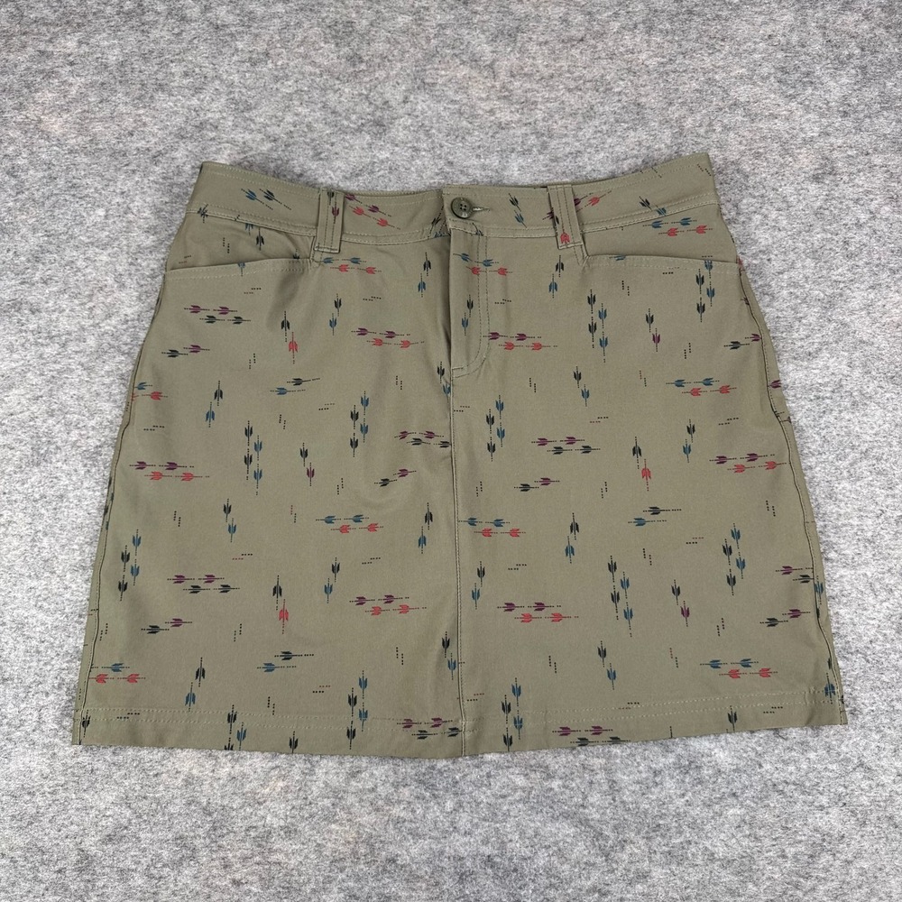 Eddie Bauer Adventurer 2.0 Skort Skirt Pockets Polyester Stretch Green Womens 8
